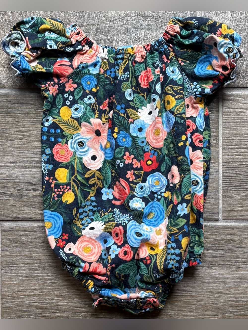 Floral Cotton Bubble Romper in Garden Party